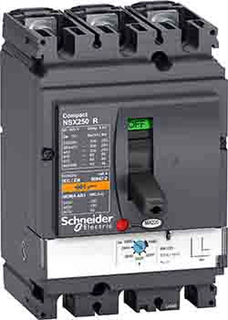 Schneider Electric, ComPact, NSX R Molded Case Circuit Breaker 3-Pole 220A, Breaking Capacity 200 kA, Fixed