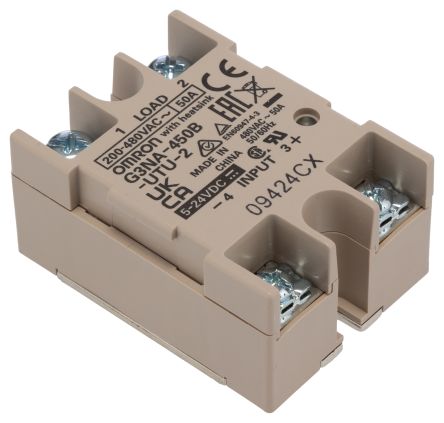 Omron G3NA Series Solid State Relay, 50 A Load, Chassis Mount, 480 V ac Load, 24V Control