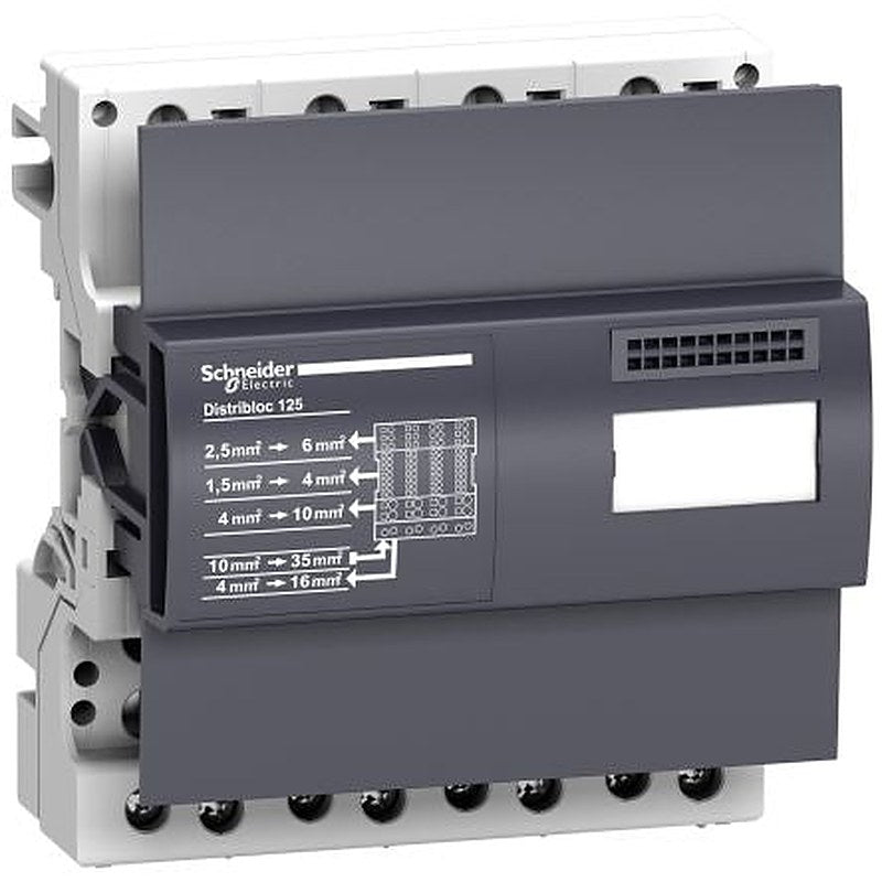 Schneider Electric Distribution Block, 4 Way, 125A, Anthracite