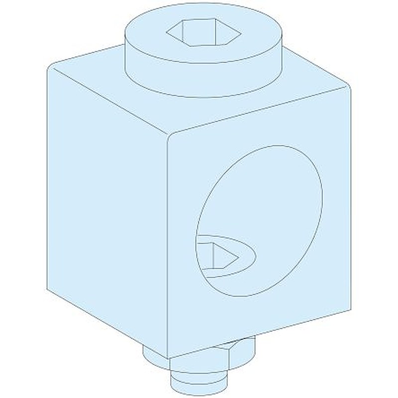 Schneider Electric PrismaSeT G Series Aluminium Connector for Use with M10 Drilled Busbar 34 mm x 34 mm x 30mm