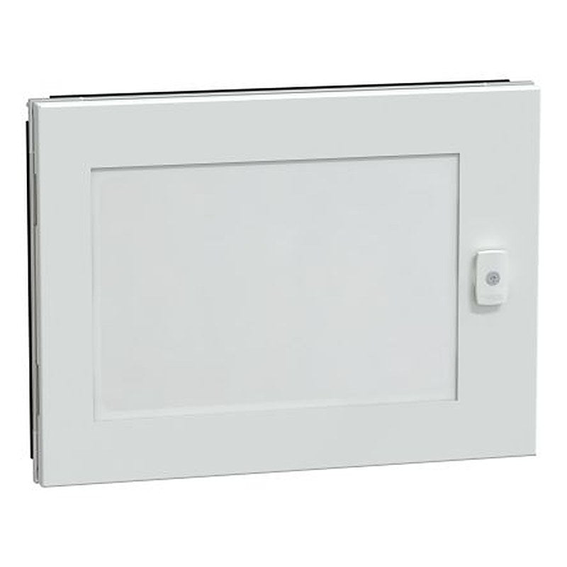 Schneider Electric LVS08 Series Lockable Glass, Steel Black RAL 9003 Single Door, 600 mm H, 450mm W, 26 mm D, 26 mm L