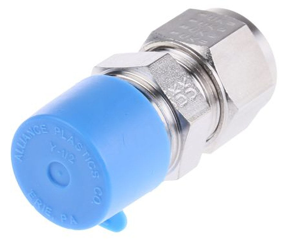 Parker Stainless Steel Pipe Fitting, Straight Coupler, Male NPT Threaded 1/2 in