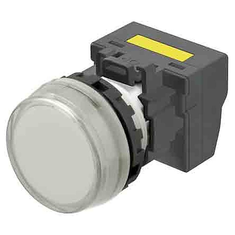 Omron M22N Series White Miniature Panel Mount Indicator Pilot Light, 240V, Crimp Termination, IP66, 22 mm