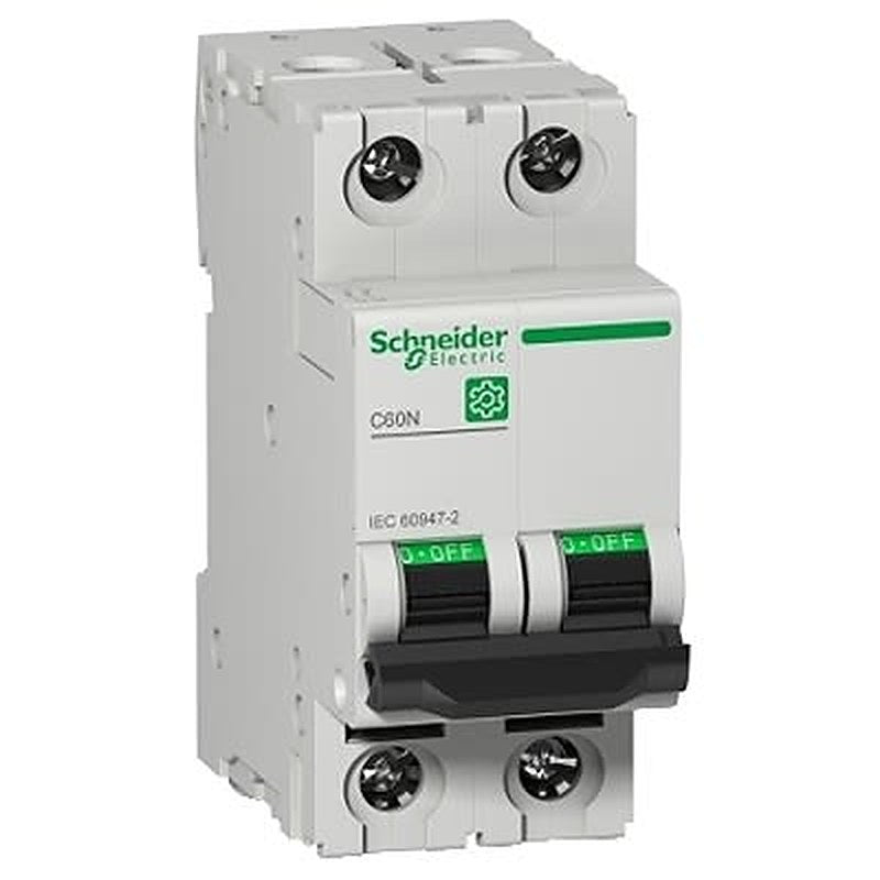 Schneider Electric Multi9 M9F Circuit Breaker, 2-Pole, 6A, B Curve, 415V AC, 125 V DC, 20 kA Breaking Capacity