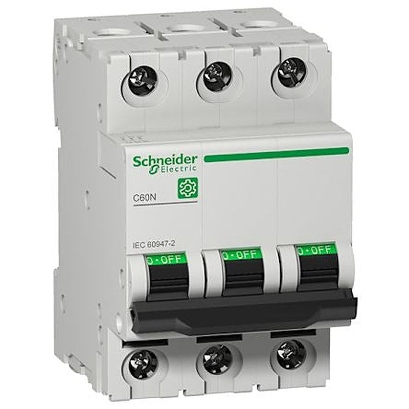 Schneider Electric Multi9 M9F1 Miniature Circuit Breaker, 3-Pole, 1A, Type C, 440V ac AC, 125 V dc DC, 6 kA Breaking