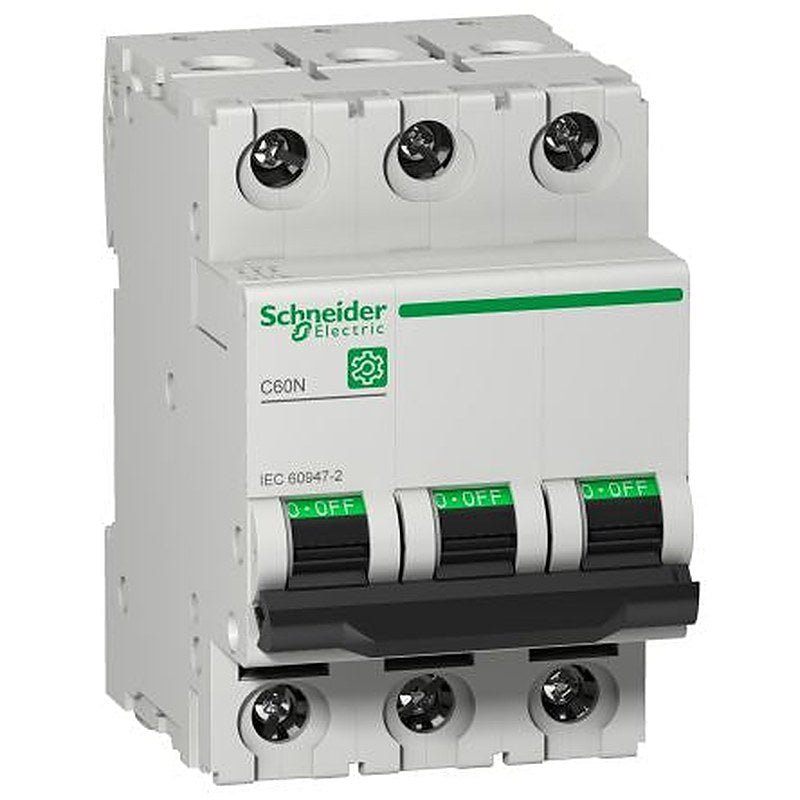 Schneider Electric Multi9 C60N Miniature Circuit Breaker, 3-Pole, 20A, Type C, 125 V dc DC, 10 kA Breaking Capacity