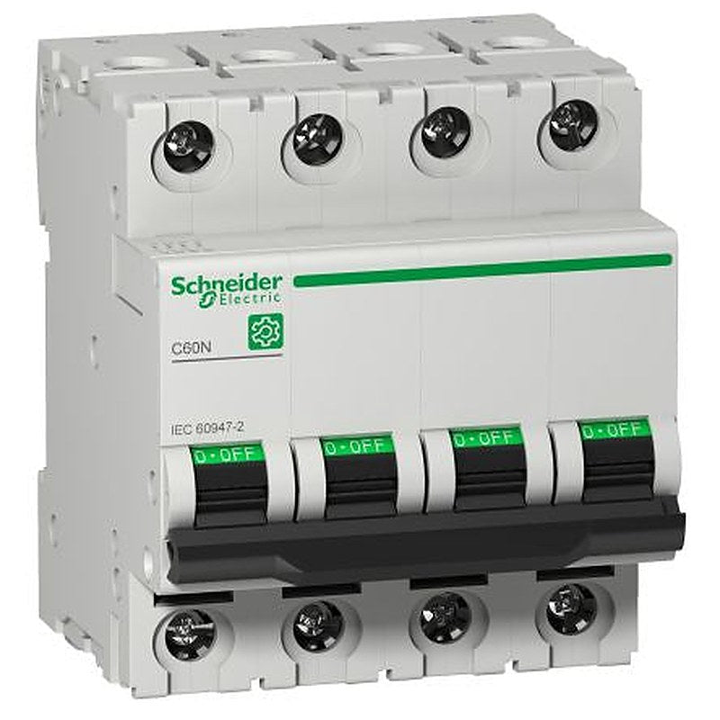 Schneider Electric Multi9 C60N Miniature Circuit Breaker, 4-Pole, 16A, Type C, 415V ac AC, 250 V dc DC, 10 kA Breaking