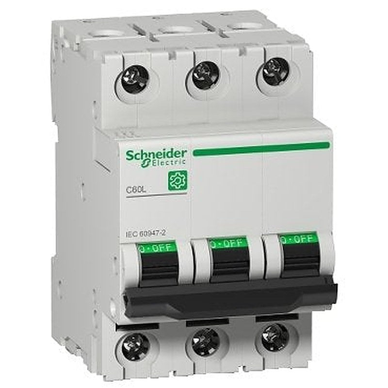 Miniature circuit breaker (MCB), Multi9 C60L, 3P, 2A, C curve, 25kA (IEC/EN 60947-2) (Miniature circuit breaker (MCB) Multi9 C60L) is a Schneider Electric product. Designed for reliable performance and long service life. Available across Iraq — contact us for pricing and delivery options.