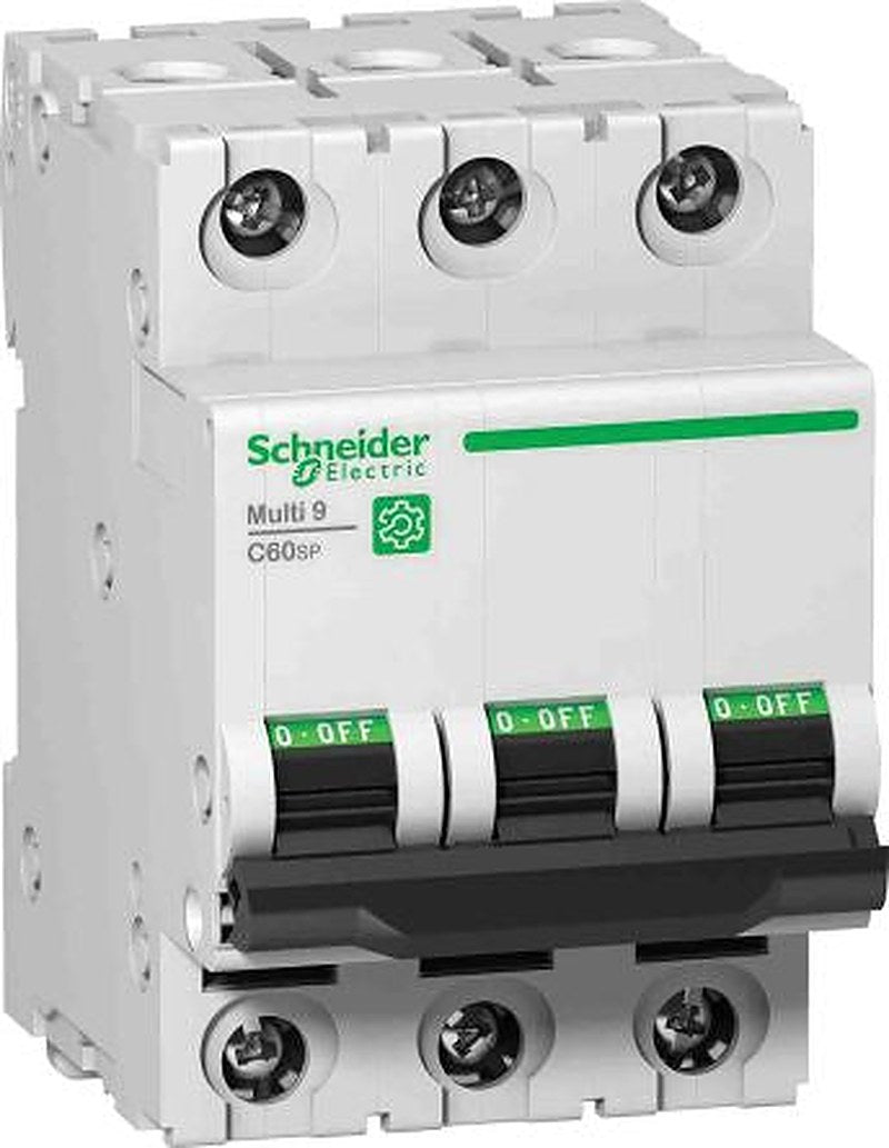 Schneider Electric Multi9 Multi9 Miniature Circuit Breaker, 3-Pole, 2A, Type B, 14 kA Breaking Capacity