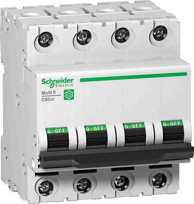 Schneider Electric Multi9 Multi9 Miniature Circuit Breaker, 4-Pole, 10A, Type C, 14 kA Breaking Capacity