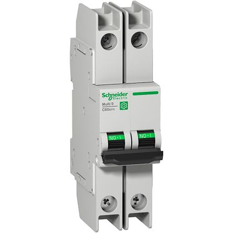 Schneider Electric Multi9 Multi9 Miniature Circuit Breaker, 2-Pole, 10A, Type C, 227 V dc DC, 10 kA Breaking Capacity