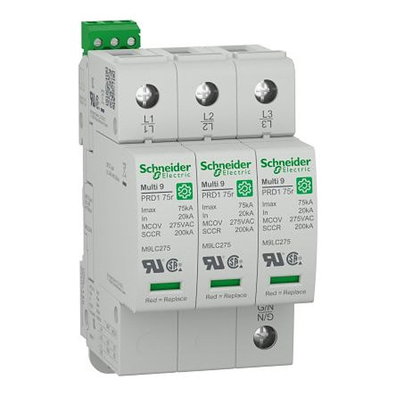 Schneider Electric 3 Phase Surge Arrester, 75 kA, 1800 V, DIN Rail
