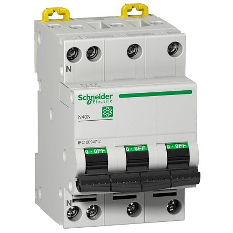 Schneider Electric Multi9 N40N Miniature Circuit Breaker, 3-Pole, 16A, Type C, 415V ac AC, 10 kA Breaking Capacity