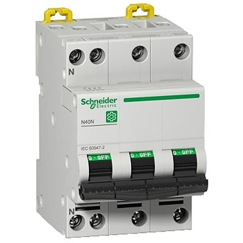 Schneider Electric Multi9 M9P Circuit Breaker, 3-Pole, 40A, C Curve, 415V AC, 7.5 kA Breaking Capacity