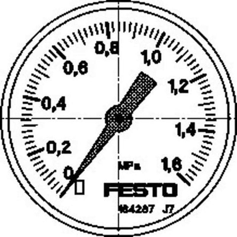 Festo 1/8 in G Threaded Pressure Gauge, 40 mm, 16 bar