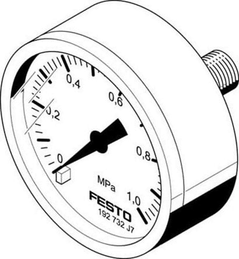 Festo 1/8 in G Threaded Pressure Gauge, 40 mm, 10 bar