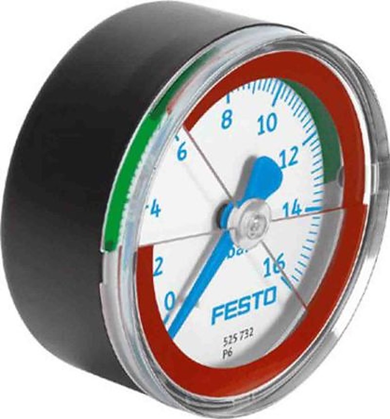 Festo 1/8 in R Threaded Pressure Gauge, 40 mm, 16 bar
