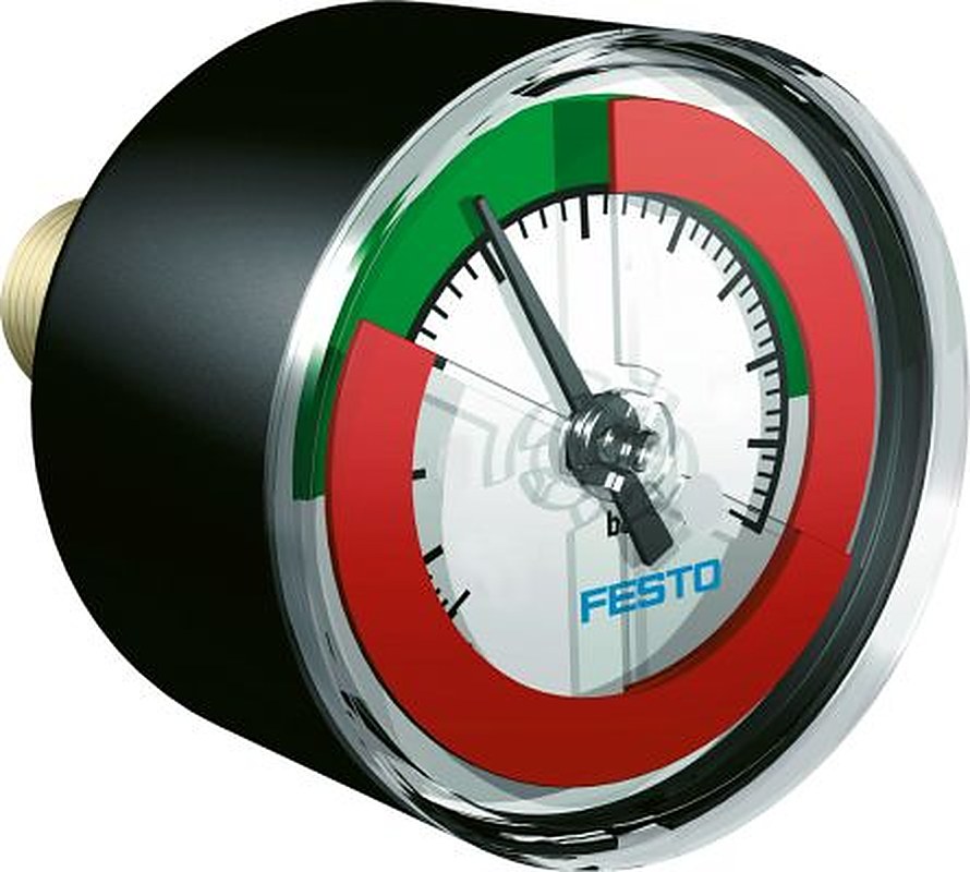 Festo R 1/8 Pneumatic Pressure Gauge, 40 mm, 16 bar