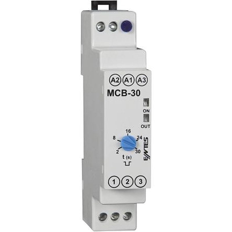 ENTES MCB Series DIN Rail Timer Relay, 1-Contact, 12 to 240 V dc 12V ac, 240 V ac, 2 to 30 s, 4-Function, 1 CO Switch