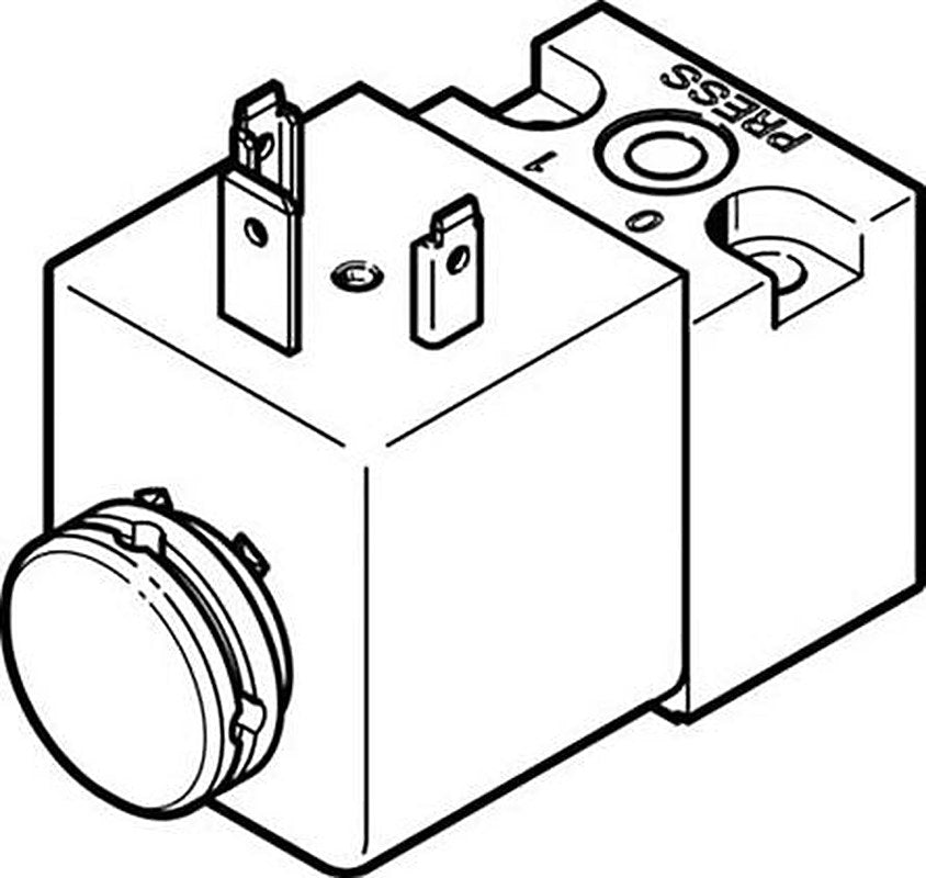 Festo Pneumatic Solenoid/Pilot-Operated Control Valve - 3/2 Closed Monostable Electric Metric MDH  Series 24V