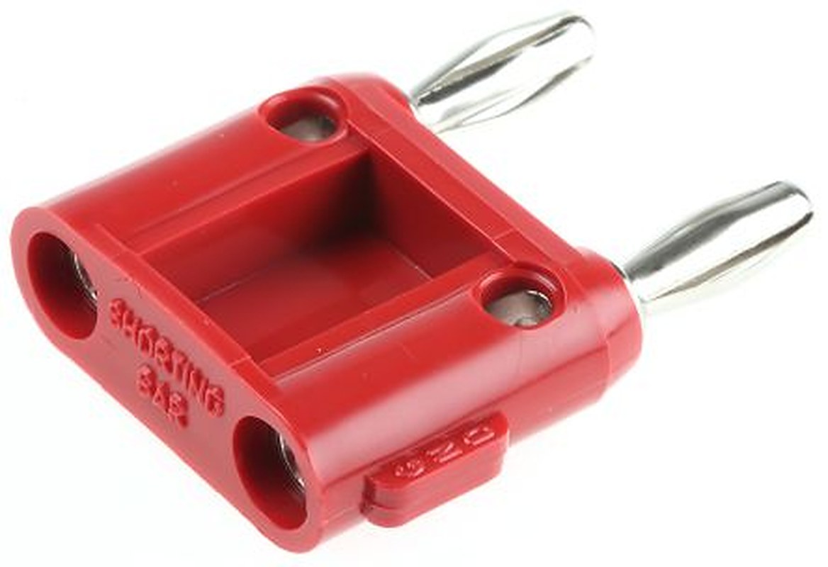 Fluke Red Male Banana Plug, Screw Termination, 5000V, 15A, Nickel Plating