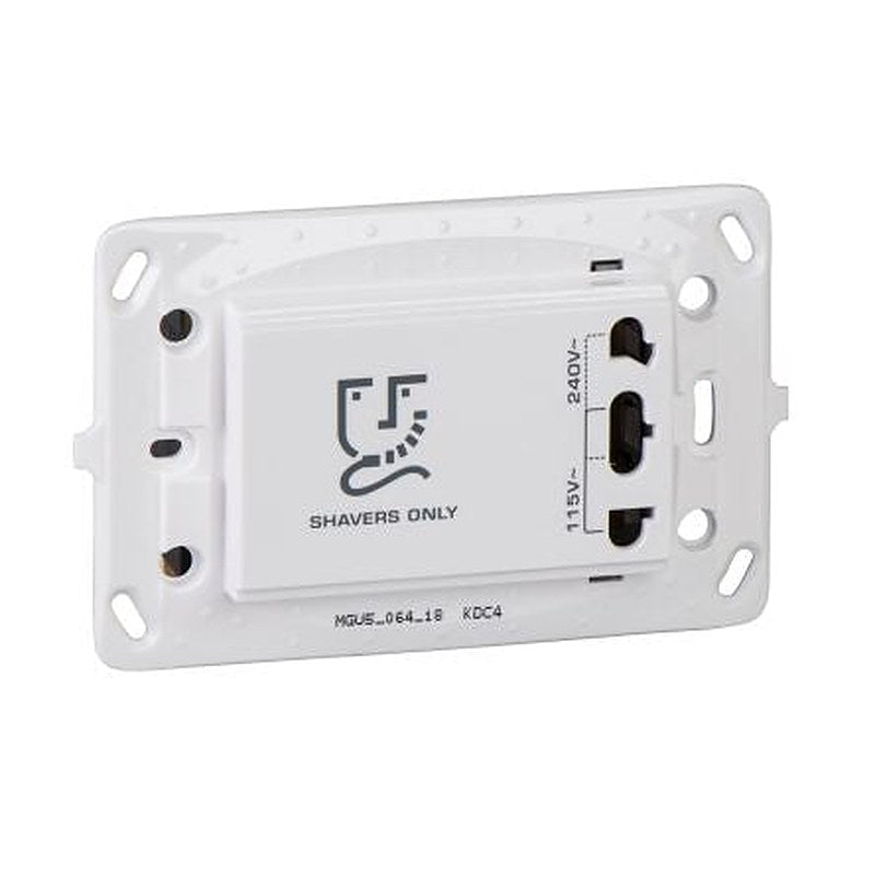 Schneider Electric Unica White 1 Gang Shaver Socket Indoor, Razor Socket
