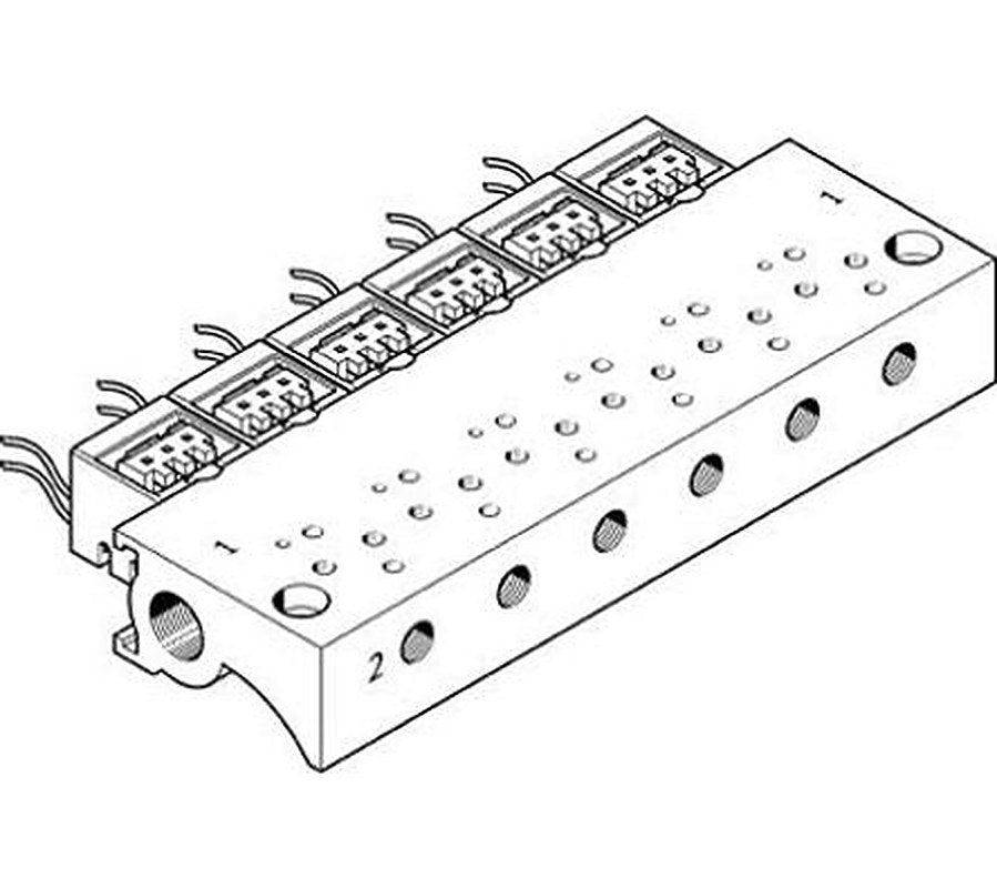 Festo MHA1 series 8 station M3, M7 Manifold for use with Valves, 197230
