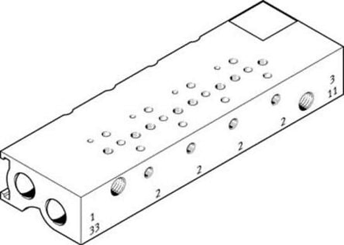 Festo MH series 4 station Metric Manifold Assembly for use with Mounting Printed Circuit Boards Of Manifold Block Valves