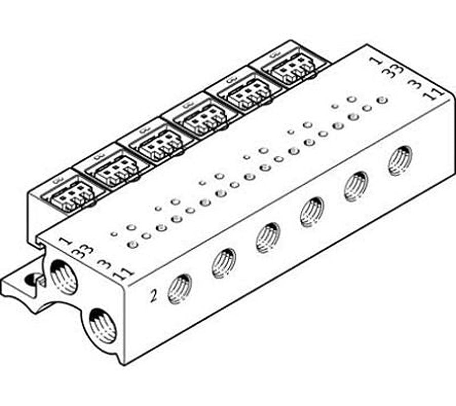 Festo MHA1 series 6 station Metric Manifold for use with Valves, 197224