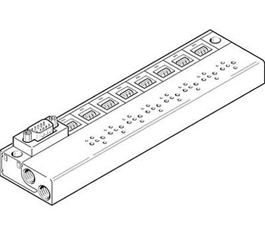 Festo MHP1 series 6 station 7 mm Manifold Block for use with Valves, 197234