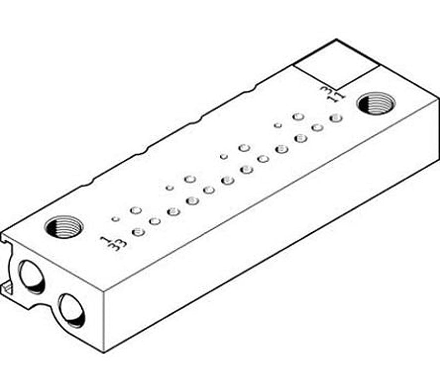 Festo MHP1 series 8 station Manifold Block for use with Valves, 197245