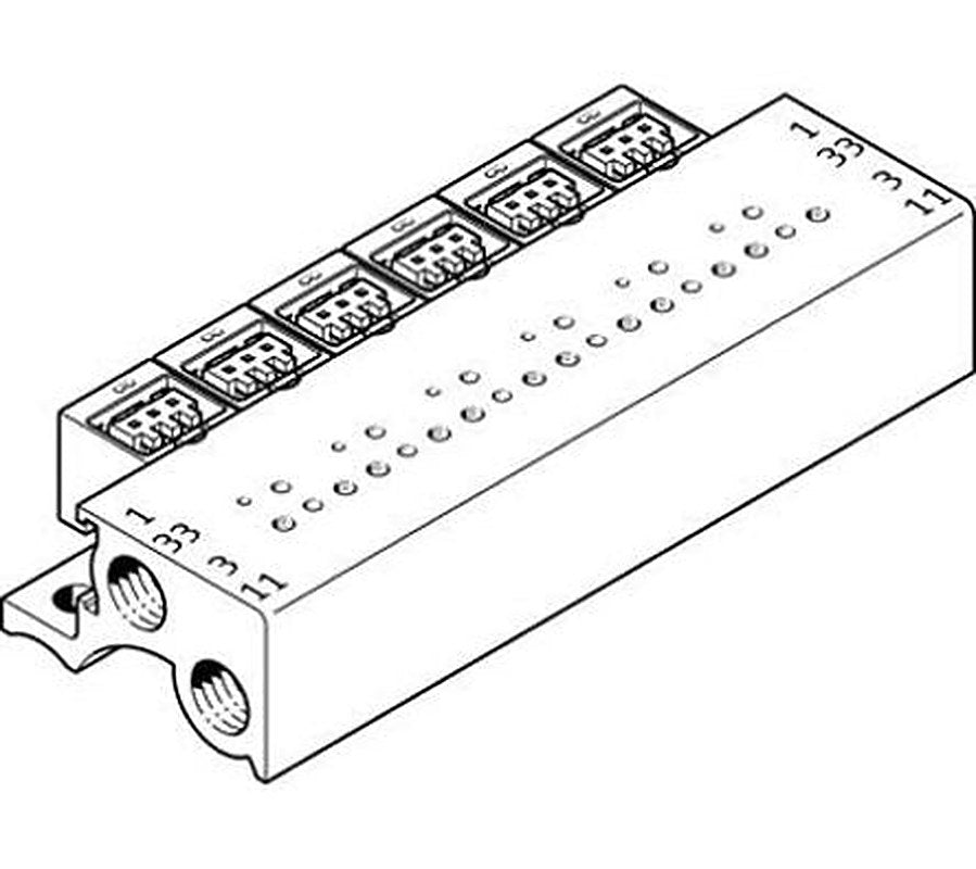 Festo MHP1 series 8 station Manifold Block for use with Valves, 197215