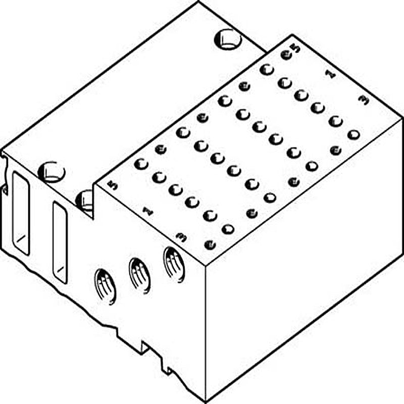 Festo 4 station Manifold Block for use with Solenoid Valve MHP2, 525123