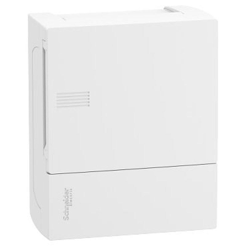 Enclosure, Resi9 MP, surface mounting, 1 row of 6 modules, IP40, white door, 1 earth + 1 neutral terminal blocks (Enclosure Resi9 MP) is a Schneider Electric product. Designed for reliable performance and long service life. Available across Iraq — contact us for pricing and delivery options.
