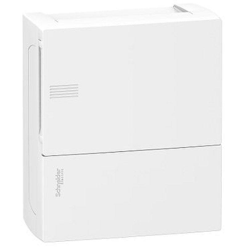 Enclosure, Resi9 MP, surface mounting, 1 row of 8 modules, IP40, white door, 1 earth + 1 neutral terminal blocks (Enclosure Resi9 MP) is a Schneider Electric product. Designed for reliable performance and long service life. Available across Iraq — contact us for pricing and delivery options.