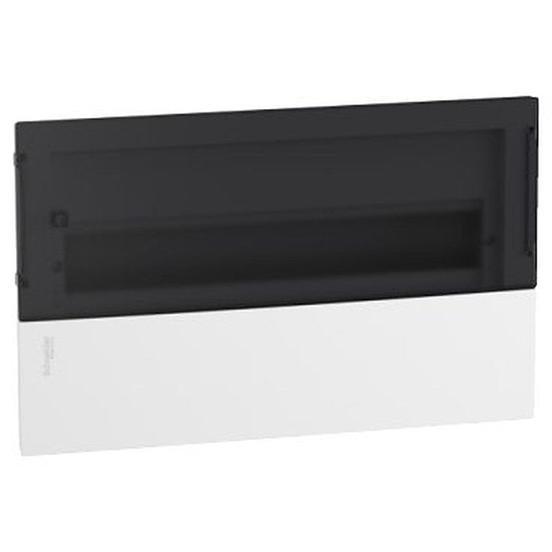 Enclosure, Resi9 MP, flush mounting, 1 row of 18 modules, IP40, smoked door, 1 earth + 1 neutral terminal blocks (Enclosure Resi9 MP) is a Schneider Electric product. Designed for reliable performance and long service life. Available across Iraq — contact us for pricing and delivery options.