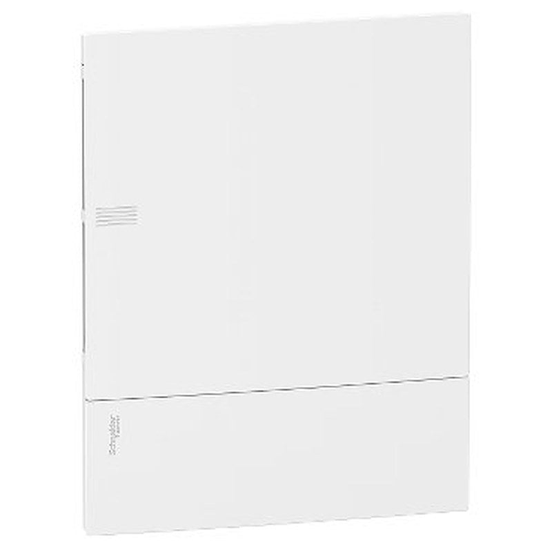Enclosure, Resi9 MP, flush mounting, 2 rows of 12 modules, IP40, white door, 1 earth + 1 neutral terminal blocks (Enclosure Resi9 MP) is a Schneider Electric product. Designed for reliable performance and long service life. Available across Iraq — contact us for pricing and delivery options.