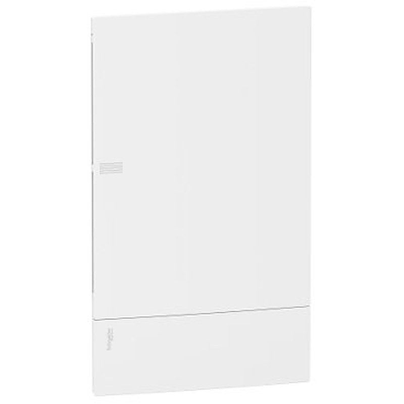 Enclosure, Resi9 MP, flush mounting, 3 rows of 12 modules, IP40, white door, 1 earth + 1 neutral terminal blocks (Enclosure Resi9 MP) is a Schneider Electric product. Designed for reliable performance and long service life. Available across Iraq — contact us for pricing and delivery options.