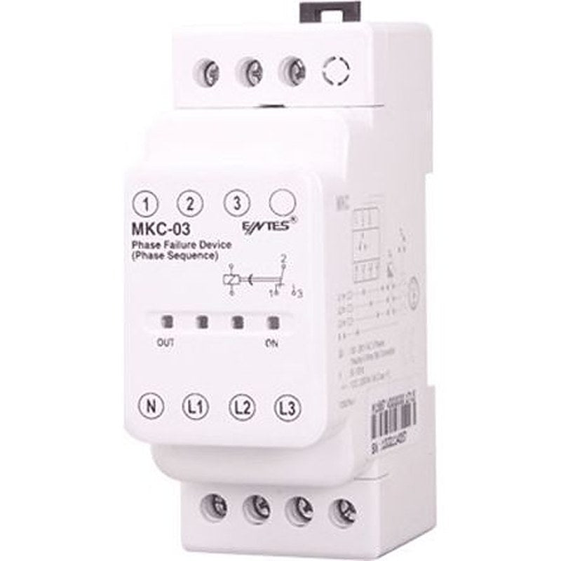 ENTES Phase/Voltage Monitoring Relays, 3 Phase, 1 CO, Rail, DIN Rail