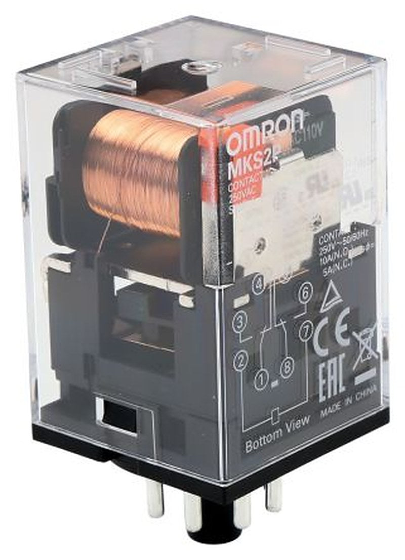 Omron Power Relay, 110V ac Coil, 10A Switching Current, DPDT