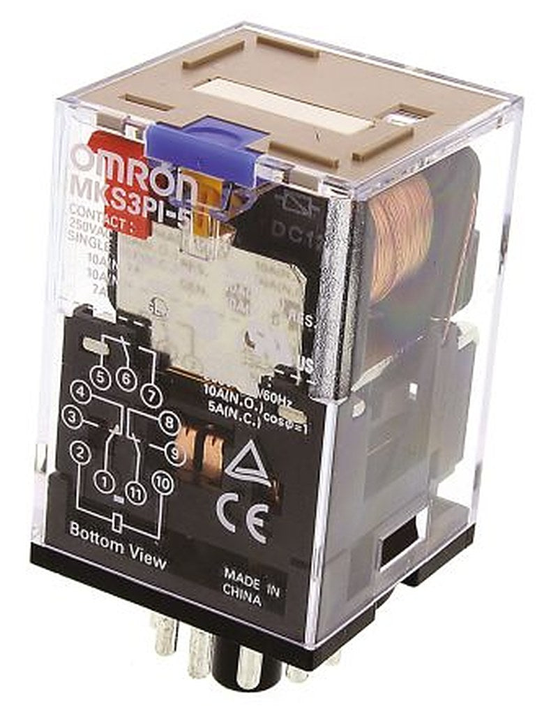 Omron PCB Relay, 12V dc Coil, 10A Switching Current, 3PDT