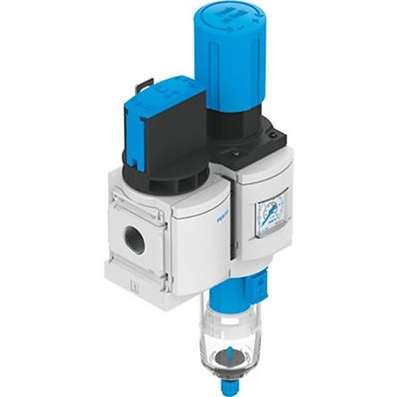 Festo MS6 Filter Regulator, 1/8 in G, 10 bar, MS6-EM1FR-1/2-D6-C-P-M-A8-WP-F1A-B