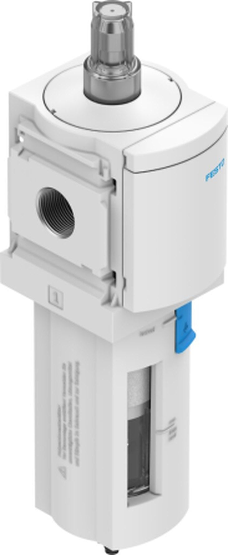 Festo MS series 0.01 μm 1/2 in G 12 bar Pneumatic Filter 900L/min max with Automatic, Manual drain