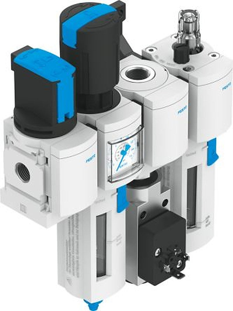 Festo FRL Assembly, Manual Drain, 40 μm Filtration Size Integrated Pressure Gauge