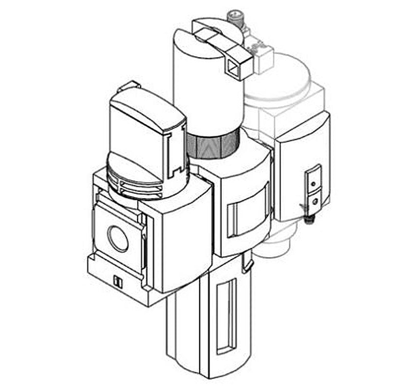 Festo FRL Assembly, Manual Drain, 40 μm Filtration Size Integrated Pressure Gauge