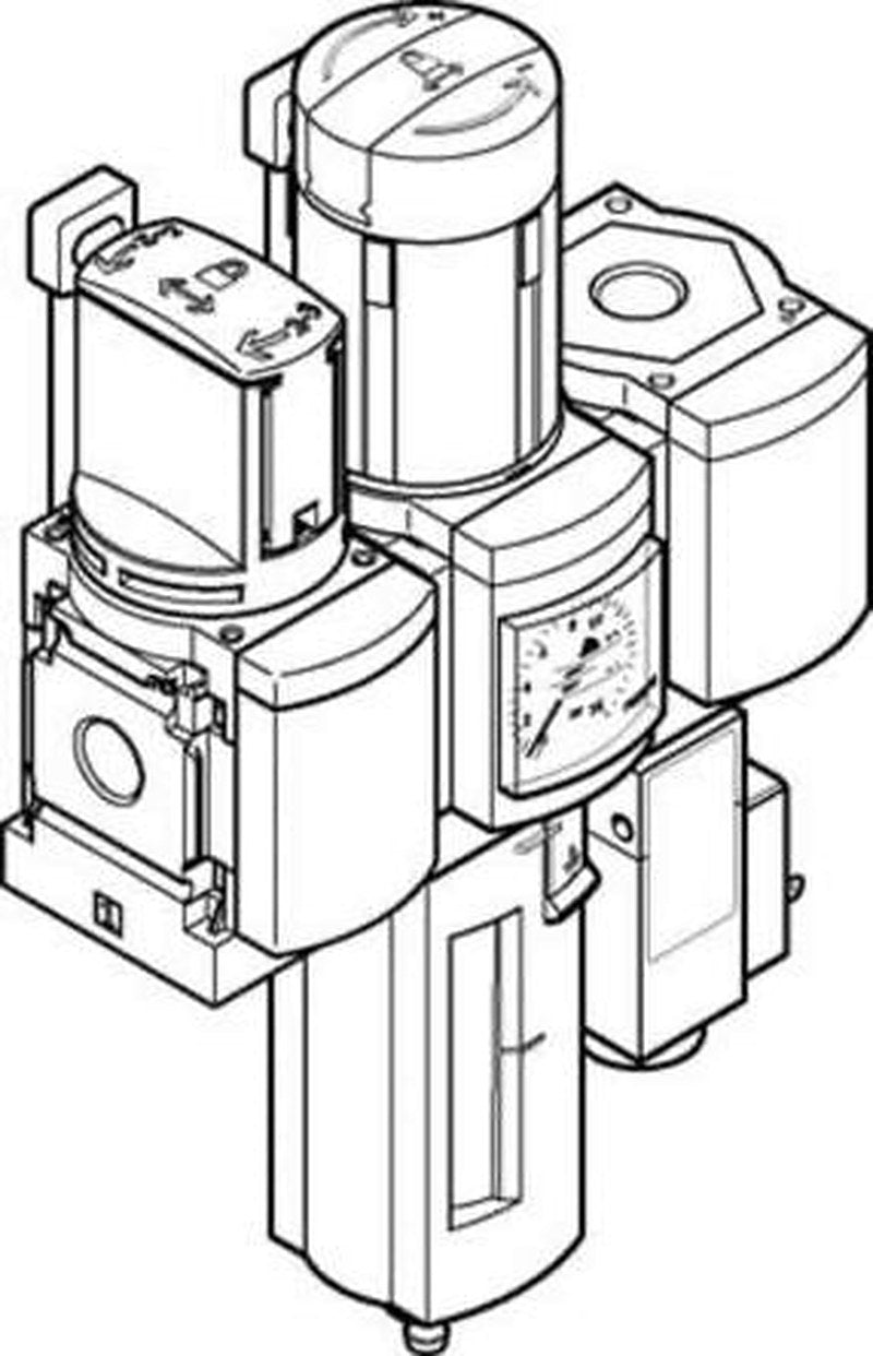 Festo MS Filter Regulator, 40 μm, G 1/2, Manual, 18 bar, 542270