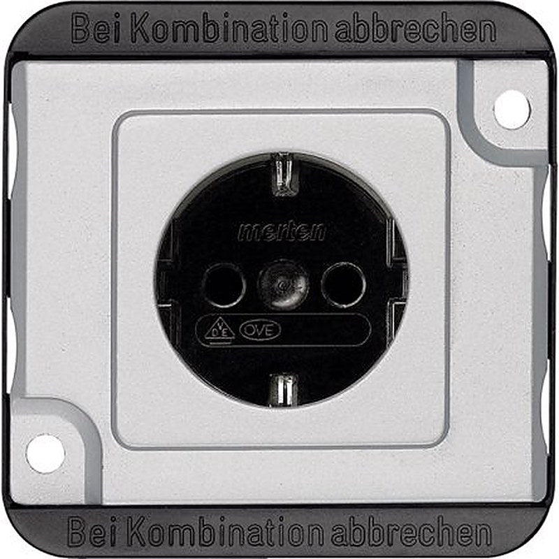 Schneider Electric Antivandale Silver 2 Gang Plug Socket, 16A, Schuko