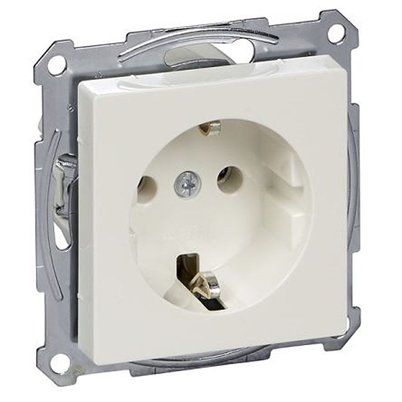 Schneider Electric System M Polar White Plug Socket, 16A, Schuko