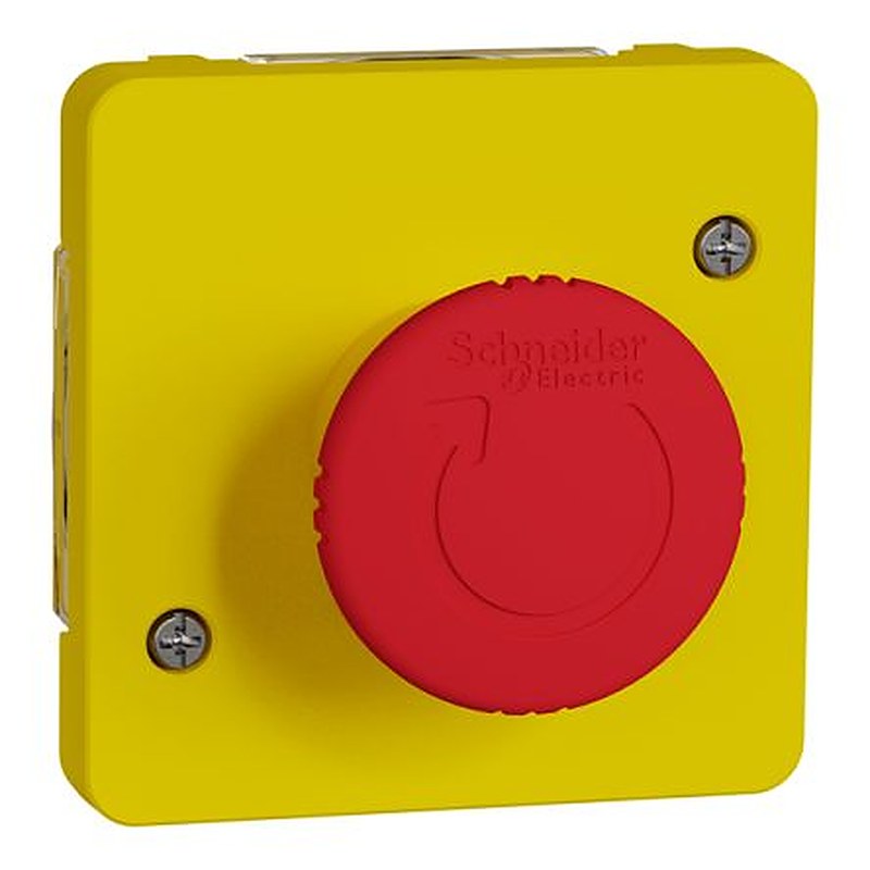 Schneider Electric Mureva Styl Series Turn to Release Emergency Stop Push Button, Surface Mount, IP55