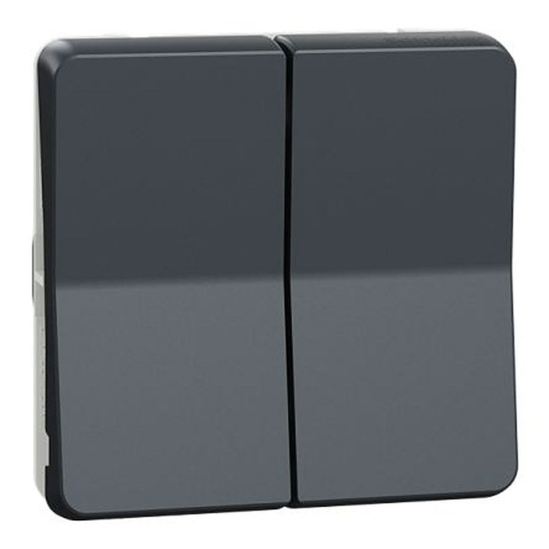 Schneider Electric Grey, 2 Way Push Button, 2 Gang, Mureva Styl